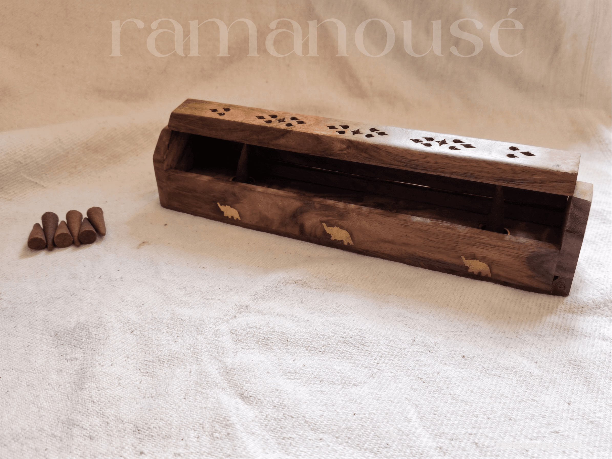 Airavata - Sheesham Wood Incense Box 4