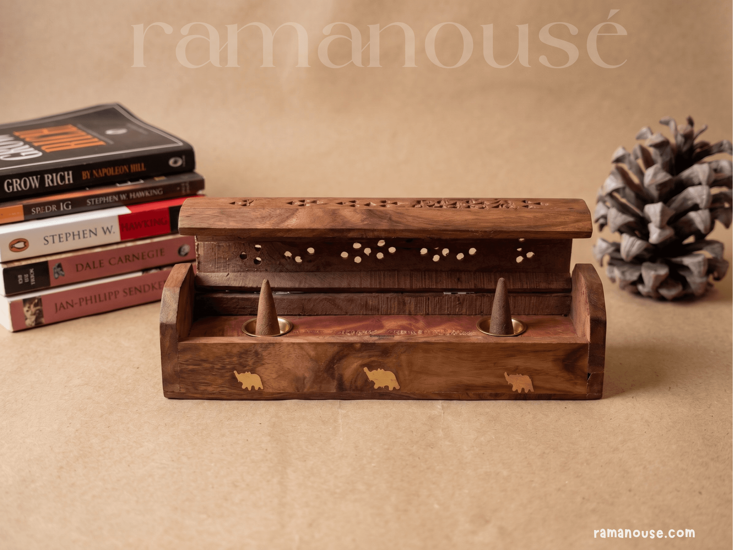 Airavata - Sheesham Wood Incense Box 1